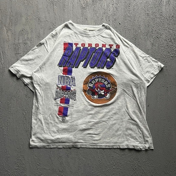 Nutmeg Other - Vintage Toronto Raptors Shirt Men Large Grey 1990s NBA Basketball NBA